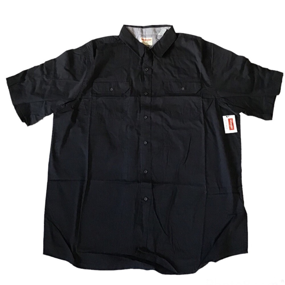 NWT Wrangler Authentics Men's Short Sleeve Classic Wov - Black 2XT - Picture 3 of 7